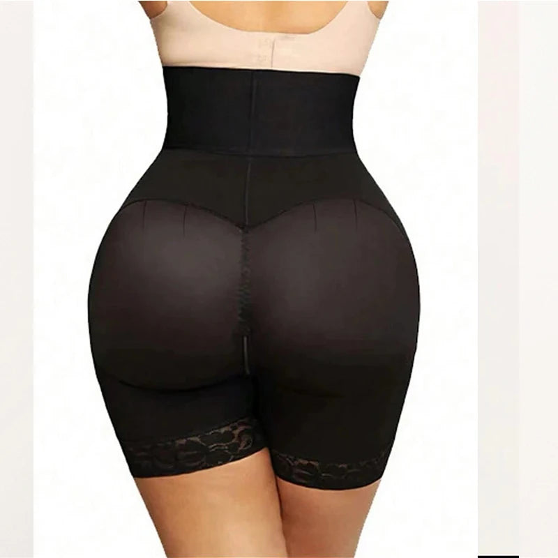 Gaine culotte taille haute réhausseur de fessiers compression ciblée abdominale ventre plat 3 rangées d’agrafes